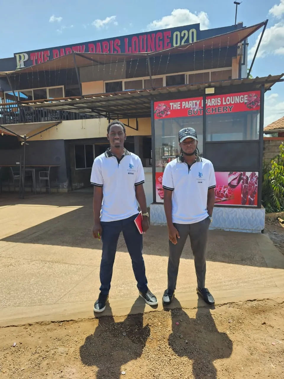 Japheth and Sam, Technosworld co-founders, on a client site visit